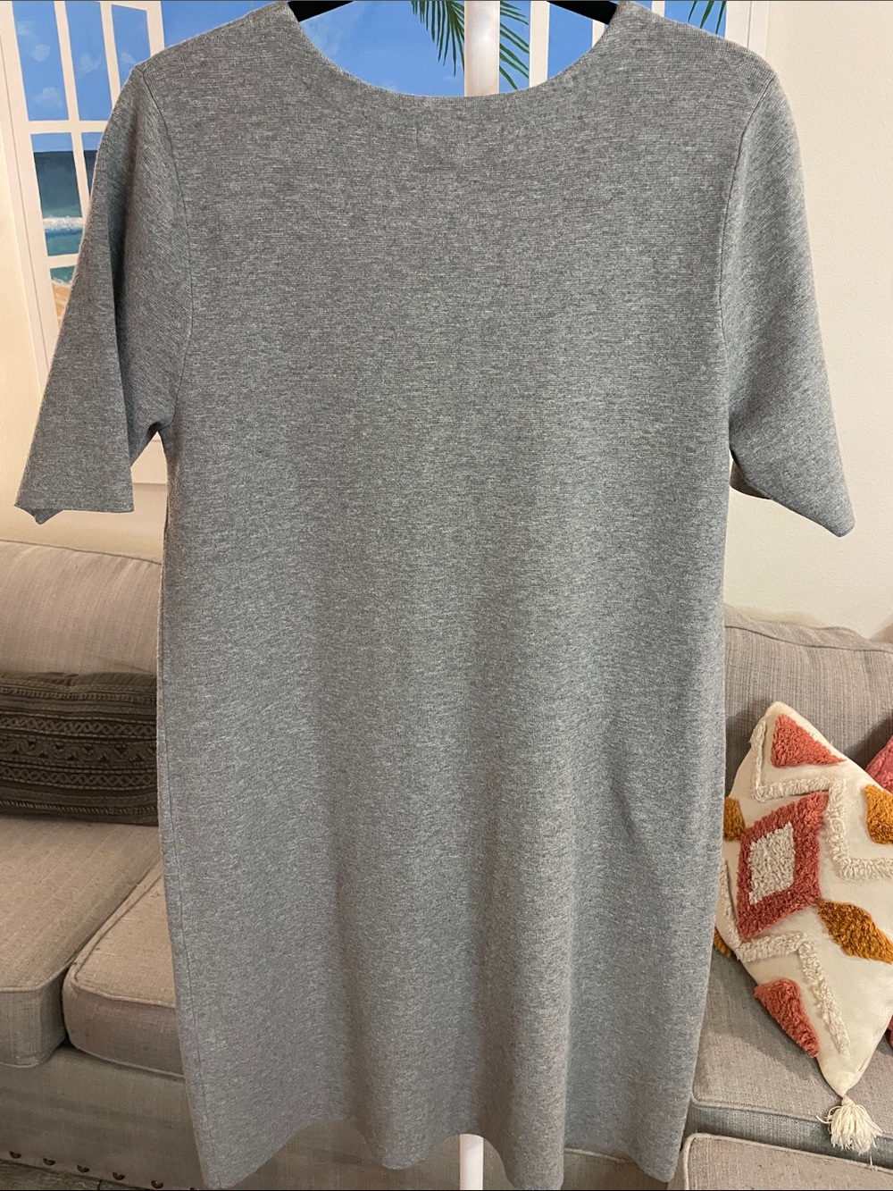 Boden Gray Bow-Front Short Sleeve Knit Dress - Picture 6 of 6